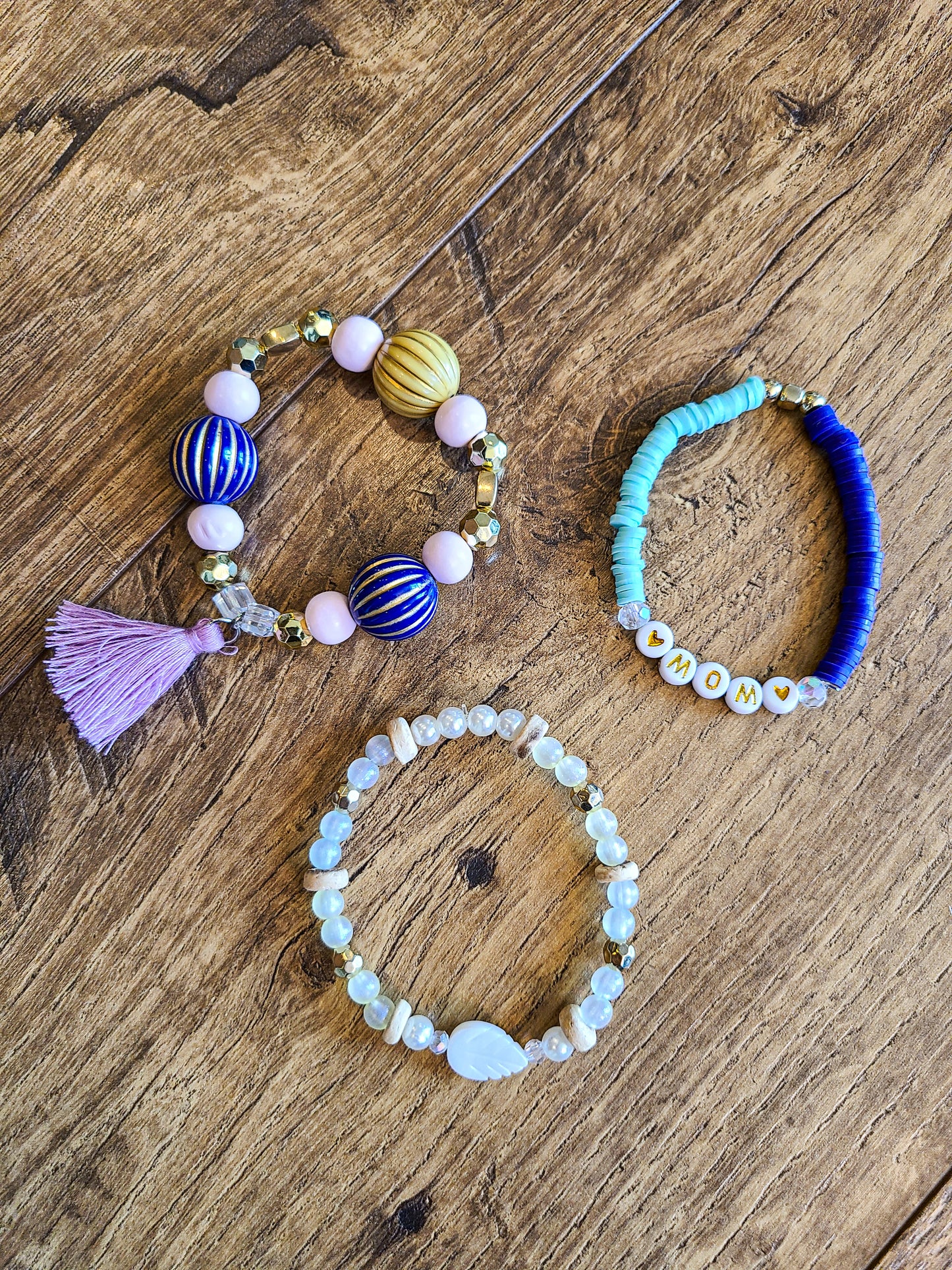 Beaded Tassel Mom Bracelet Set