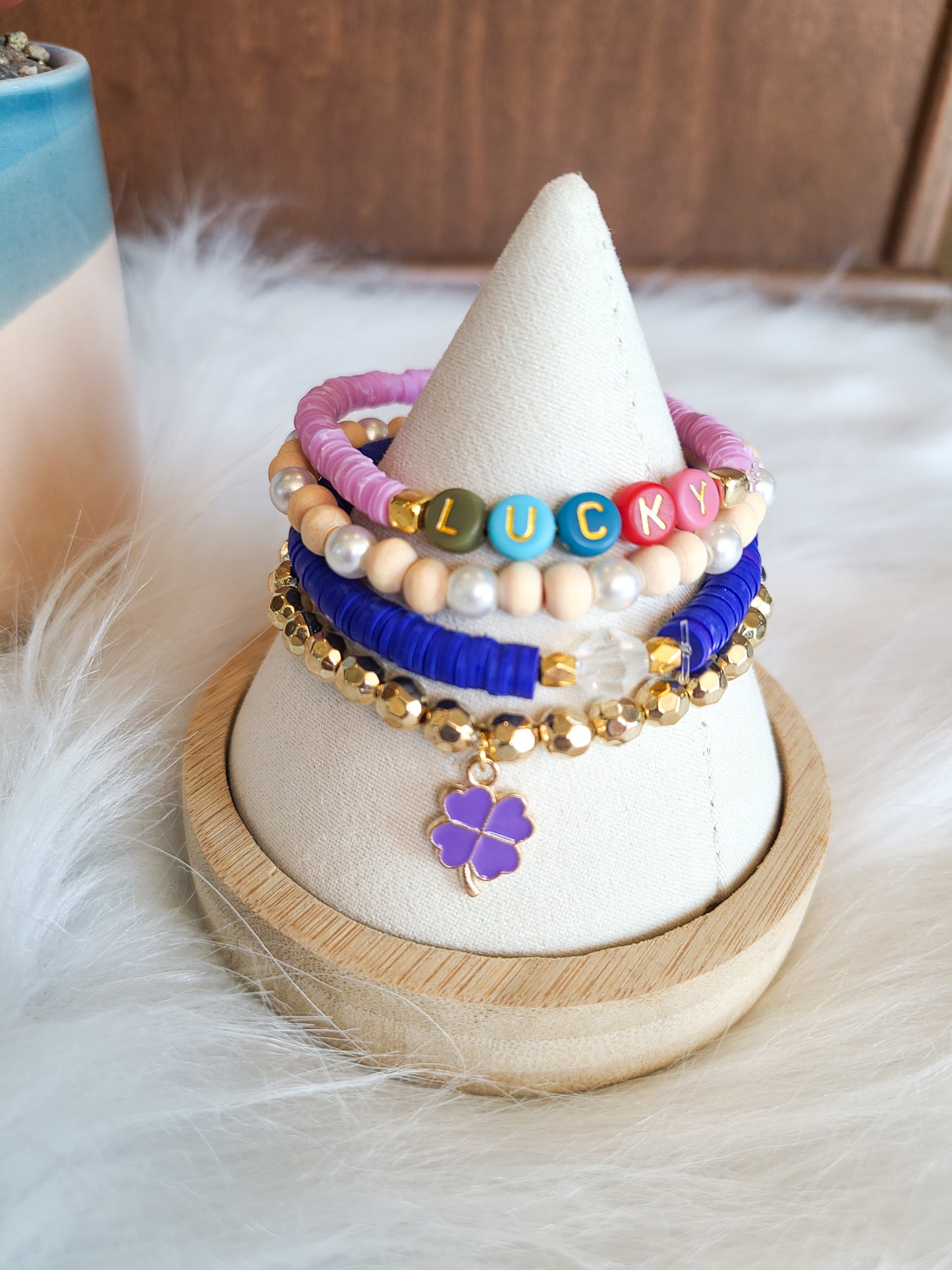 Lucky Beaded Charm Bracelet Gift Set