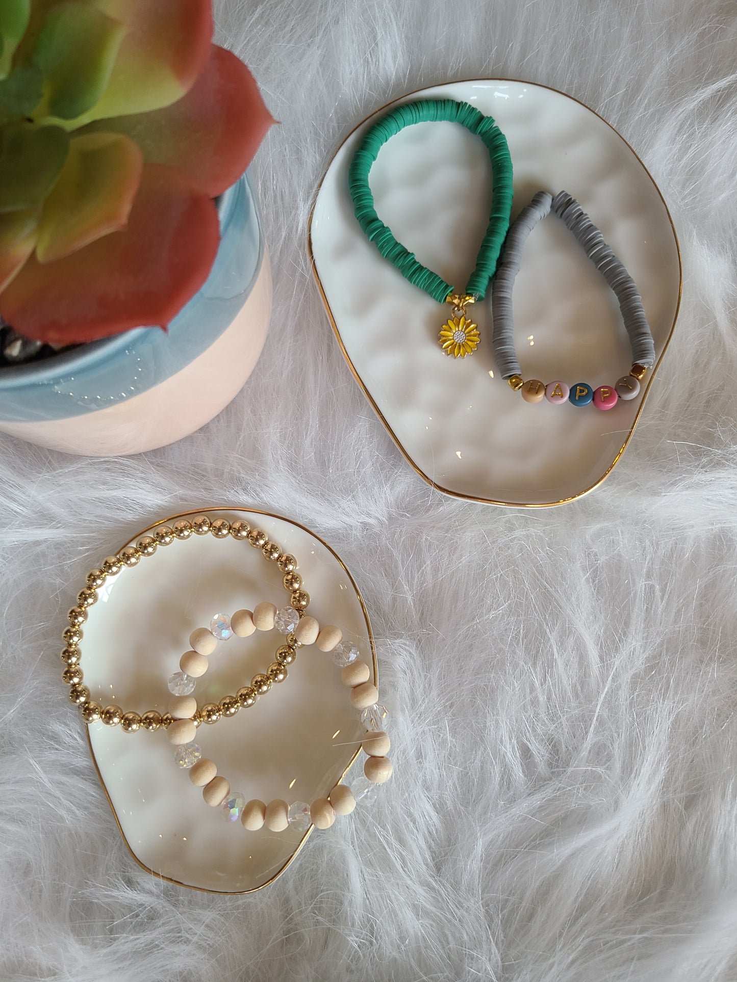 Happy Sunflower Beaded Bracelet Gift Set