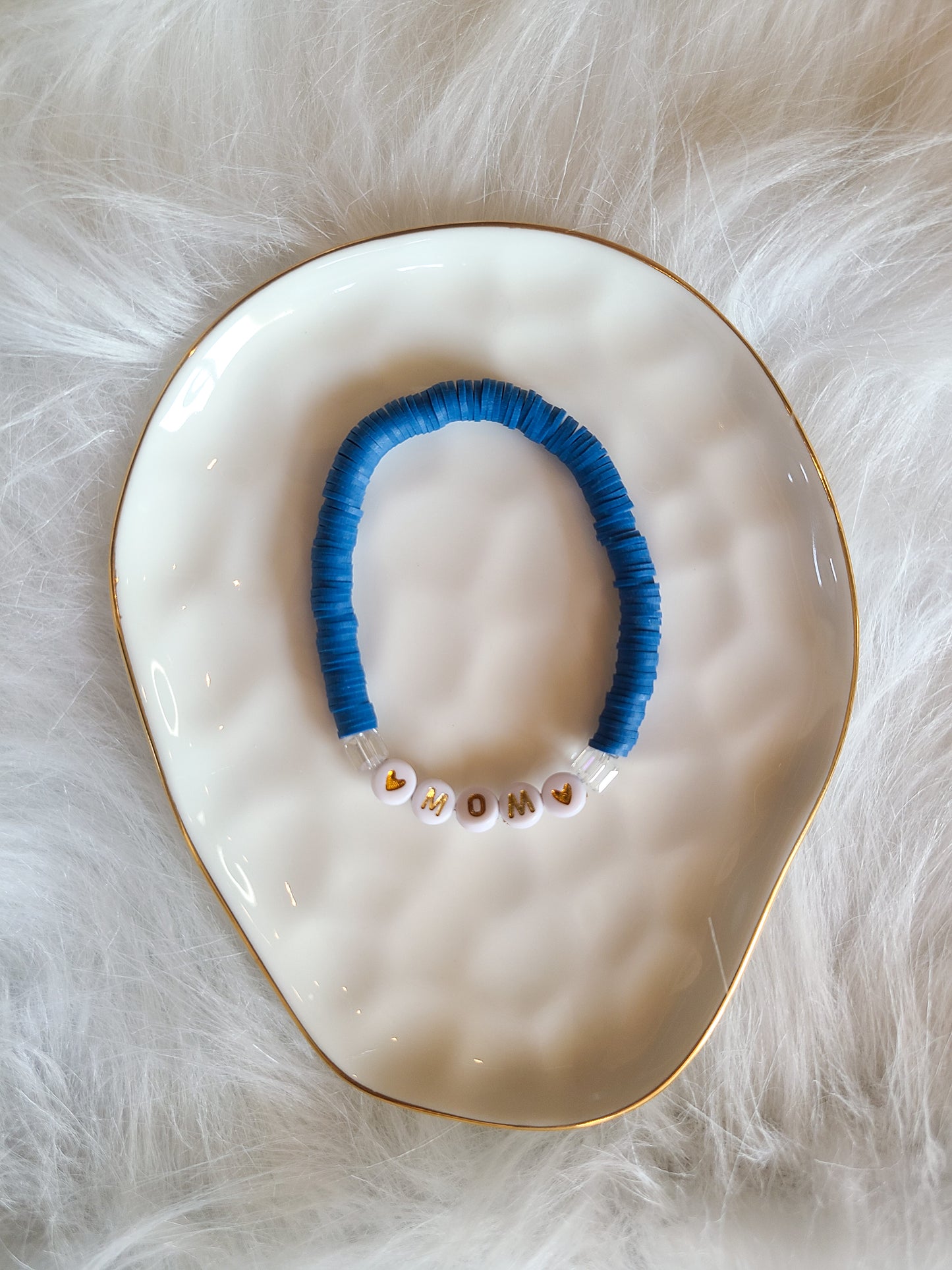 Blue Tassel Beaded Mom Bracelet Gift Set