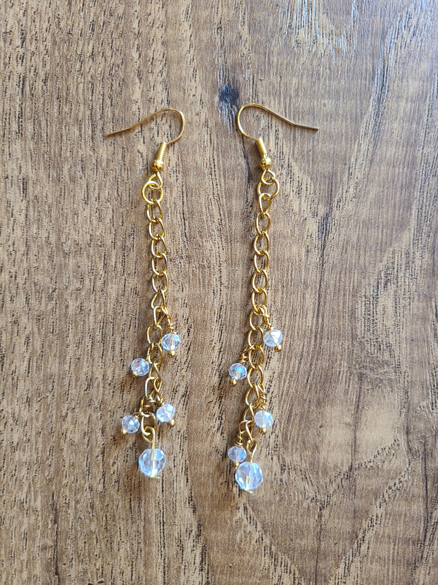 Crystal Drop Long Dangly Beaded Earrings