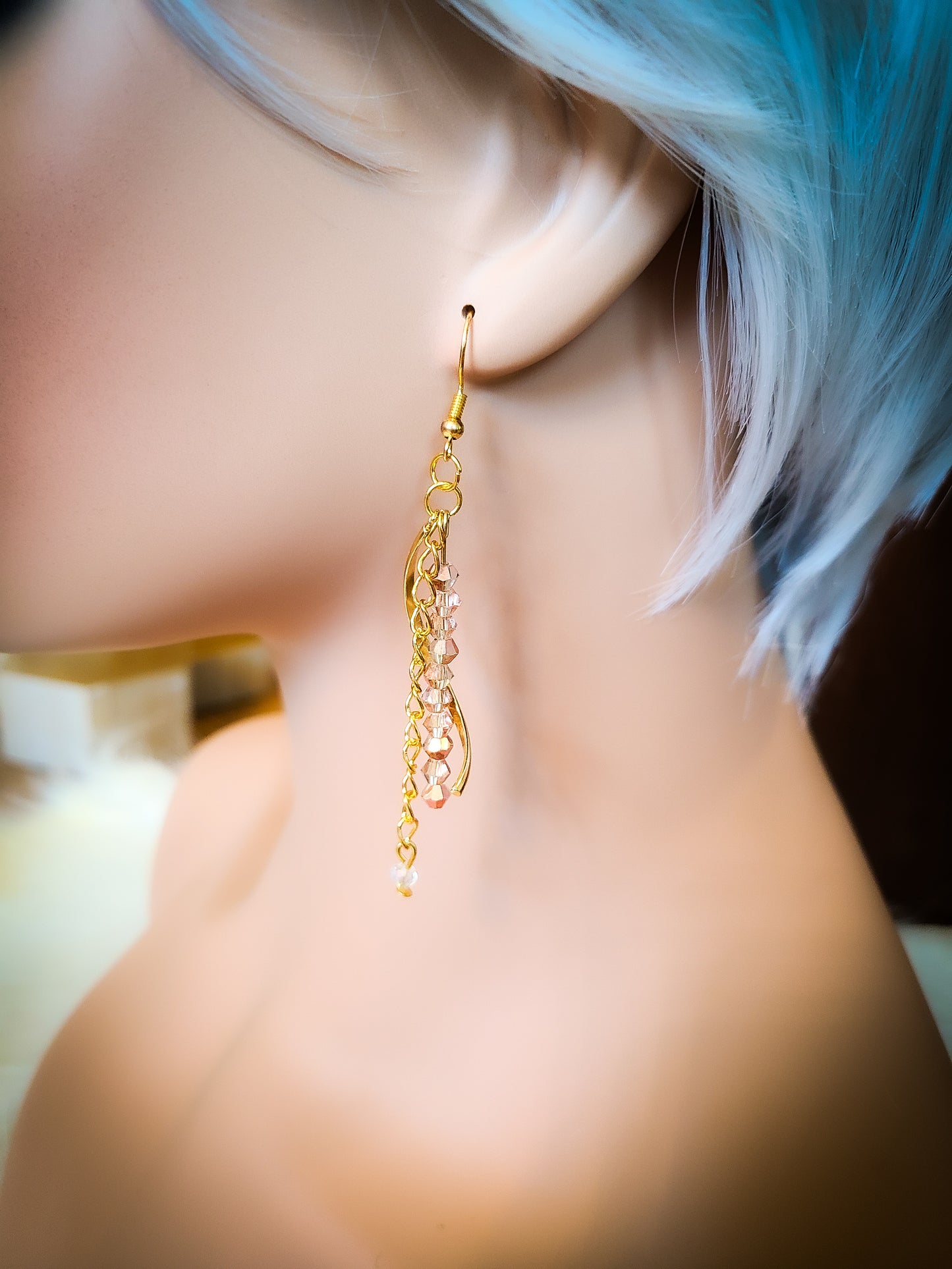 Three Strand Crystal Dangle Drop Earrings