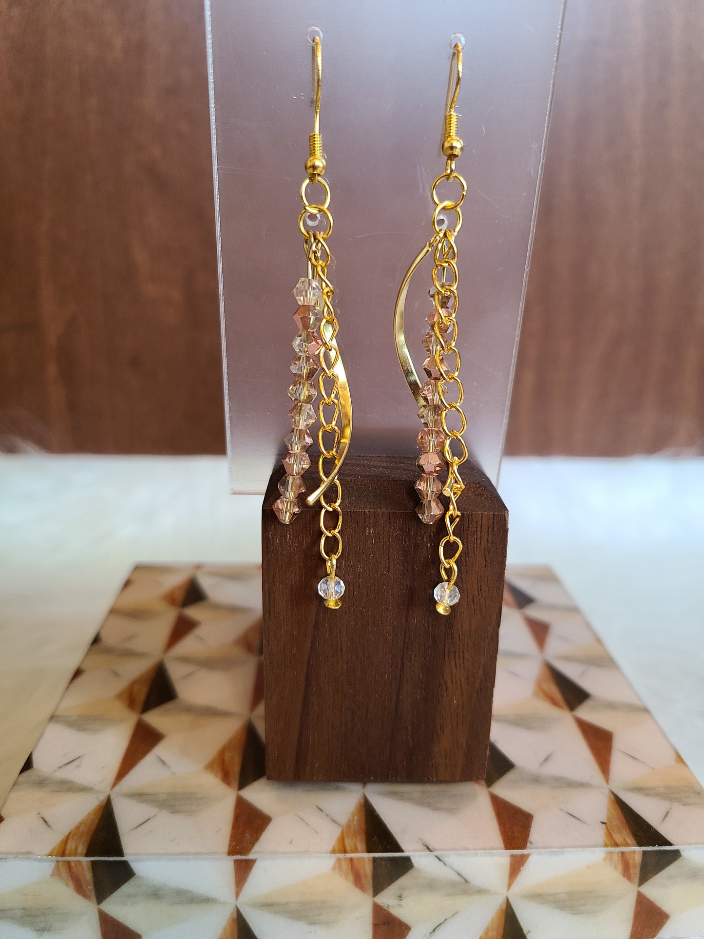 Three Strand Crystal Dangle Drop Earrings