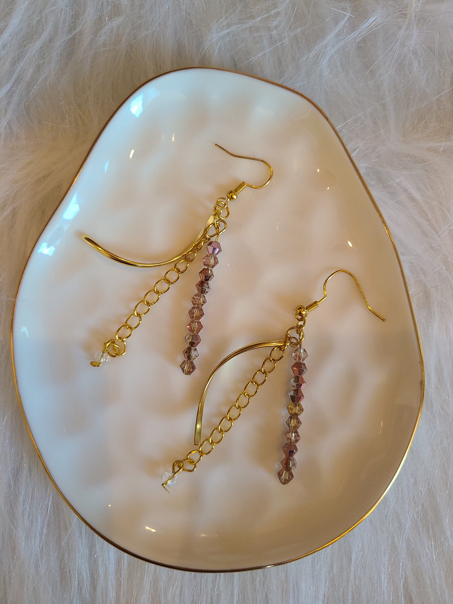 Three Strand Crystal Dangle Drop Earrings