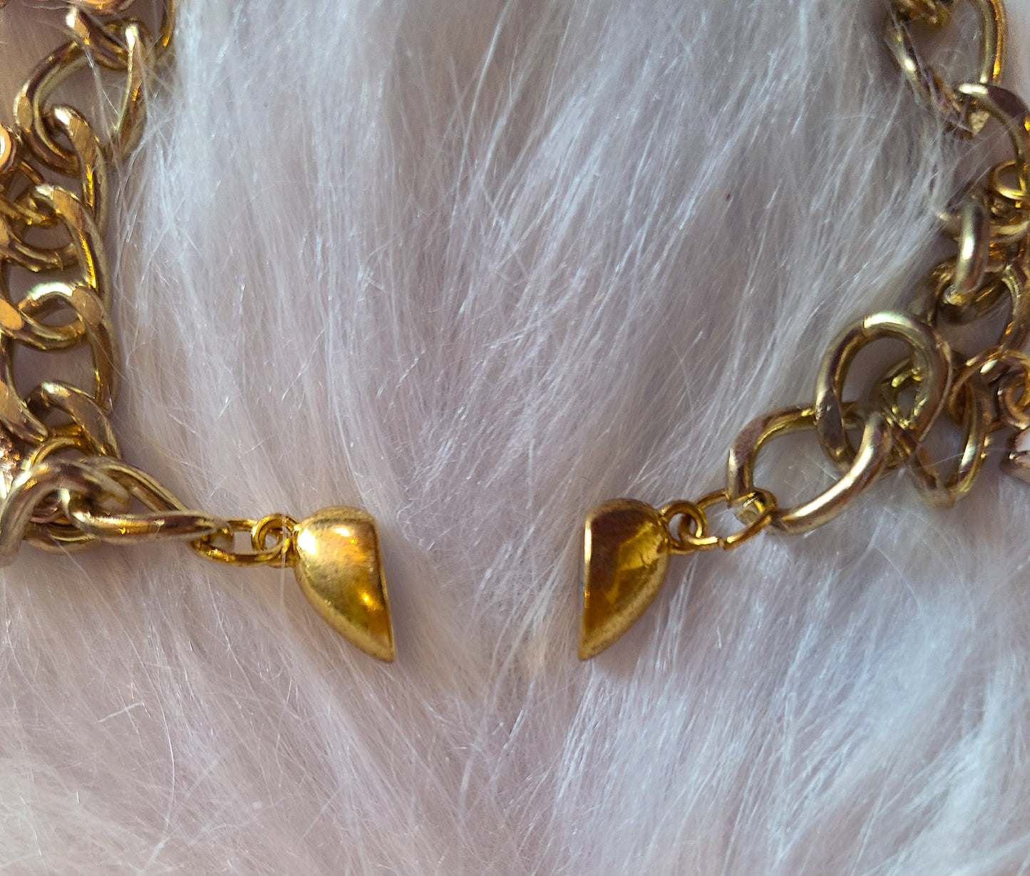 Chunky Gold Metal Charm Bracelet
