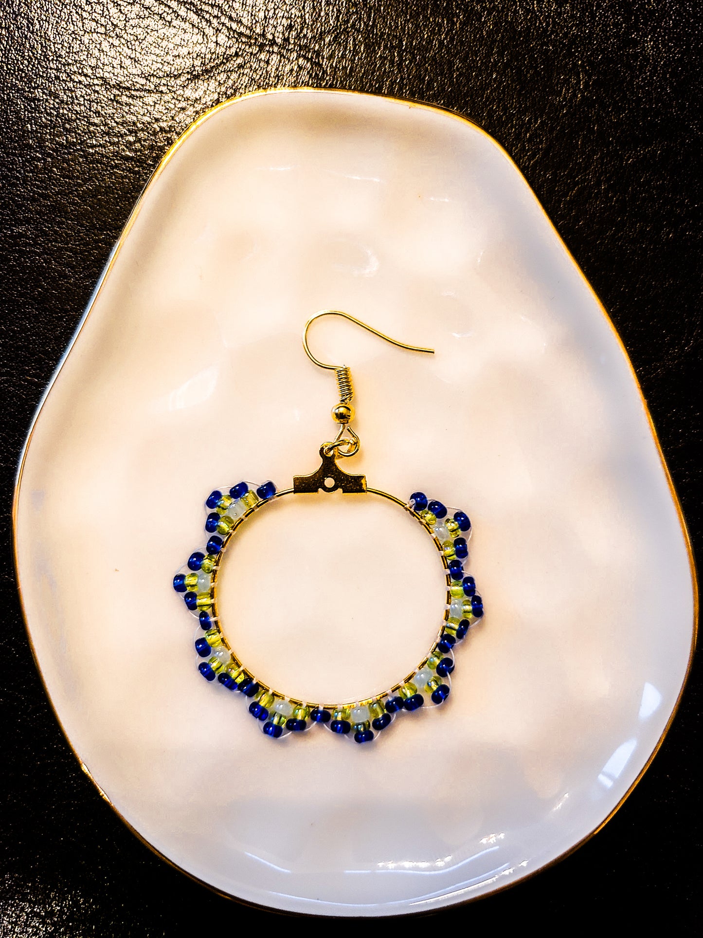 Boho Sunburst Seed Bead Hoop Earrings