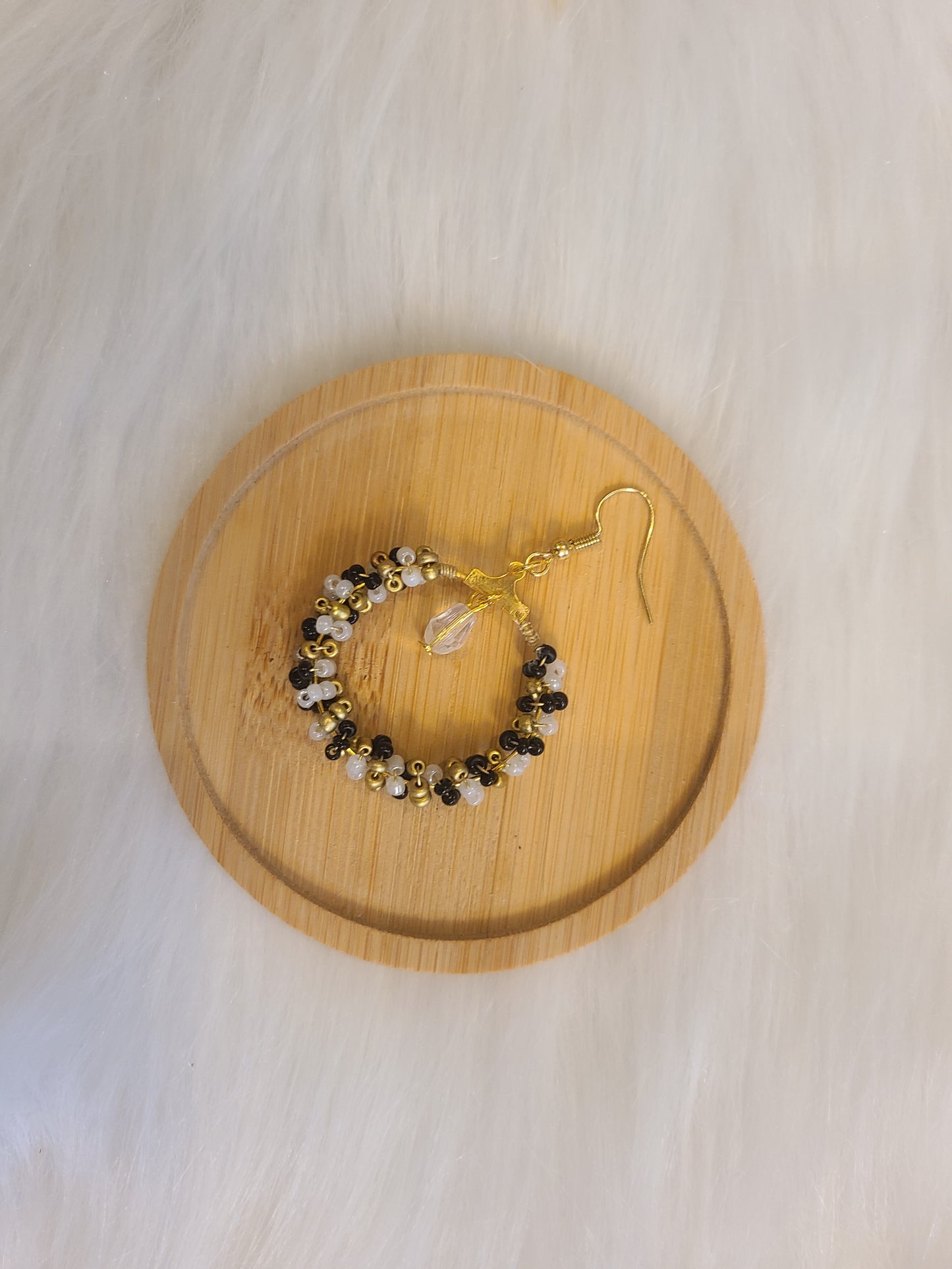 Wrapped Seed Bead Hoop Earrings