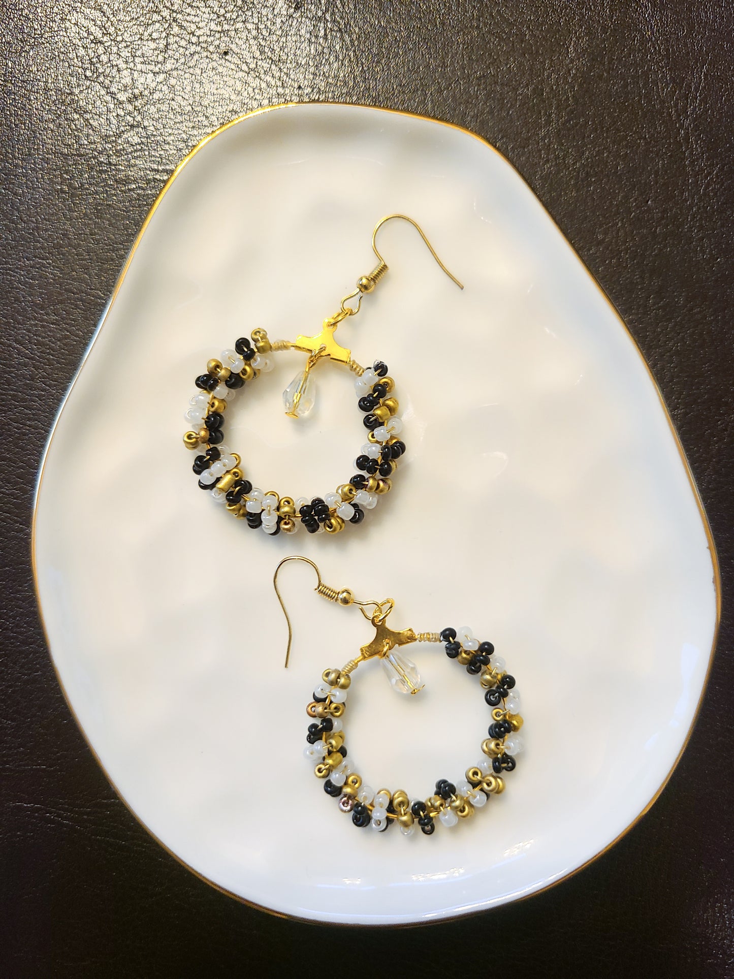 Wrapped Seed Bead Hoop Earrings