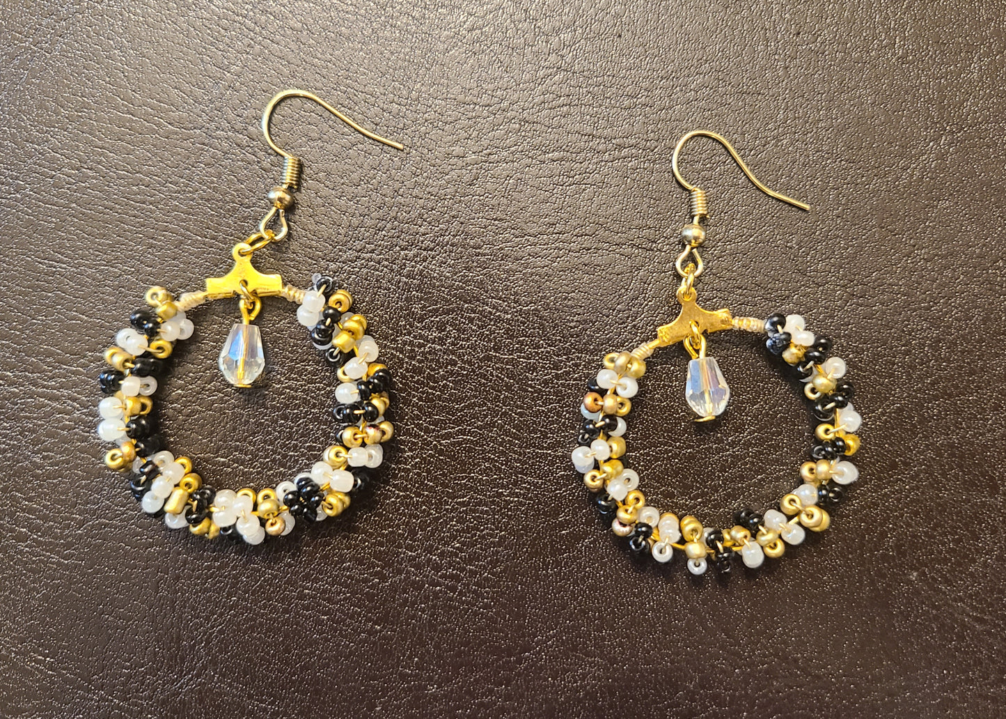 Wrapped Seed Bead Hoop Earrings