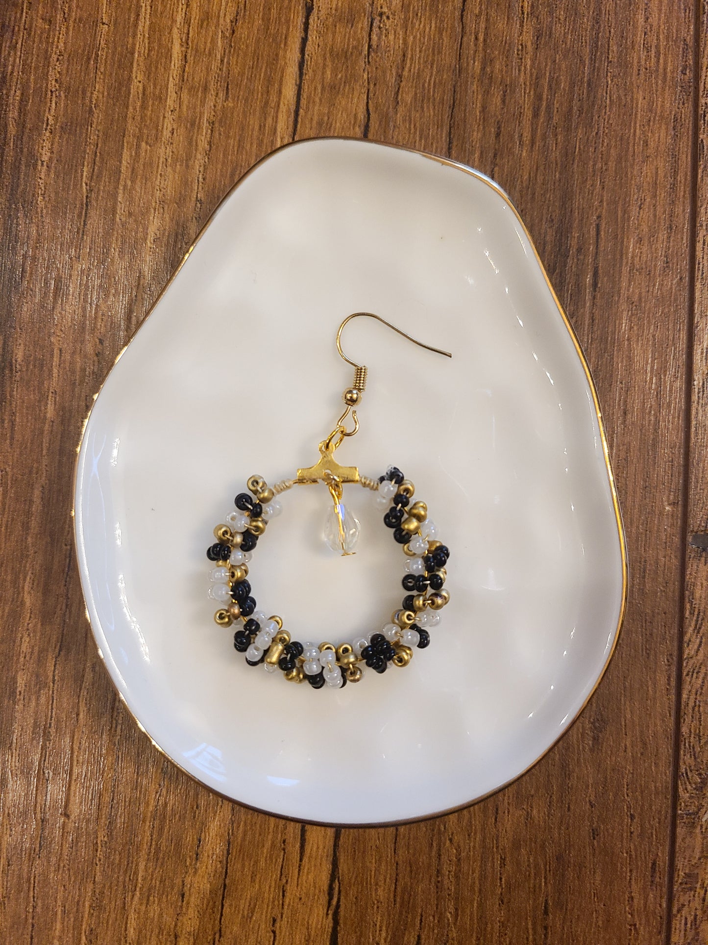 Wrapped Seed Bead Hoop Earrings