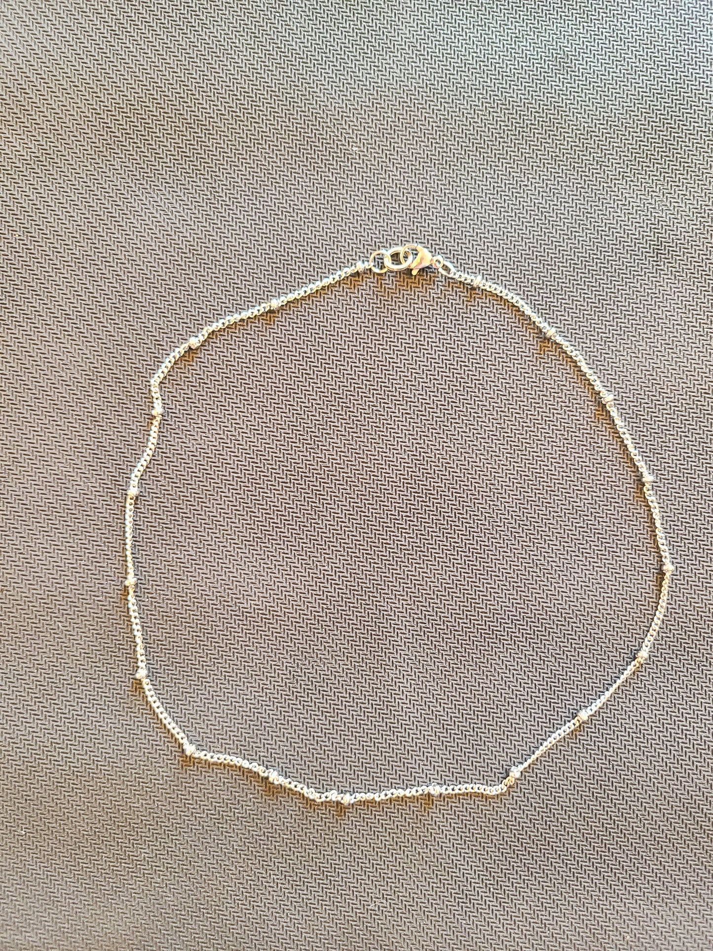 Silver Layered Cabochon Bead Necklace Set