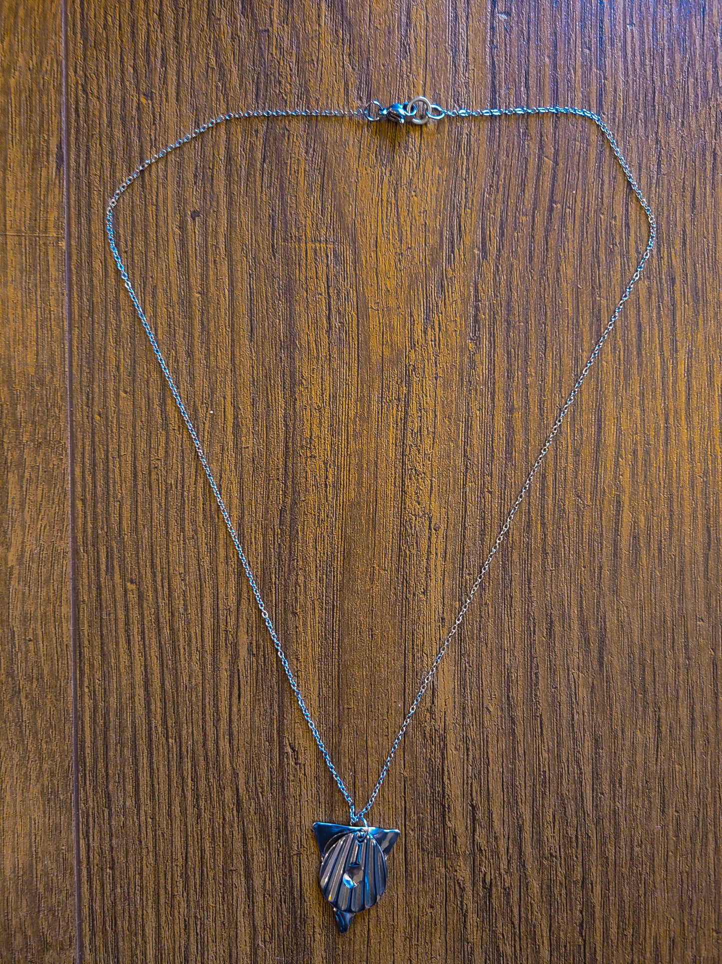 Beaded Rainbow Silver Pendant Necklace Set