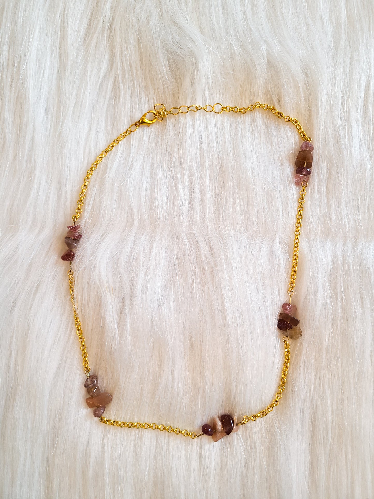 Natural Stone Butterfly Pendant Layered Necklace Set