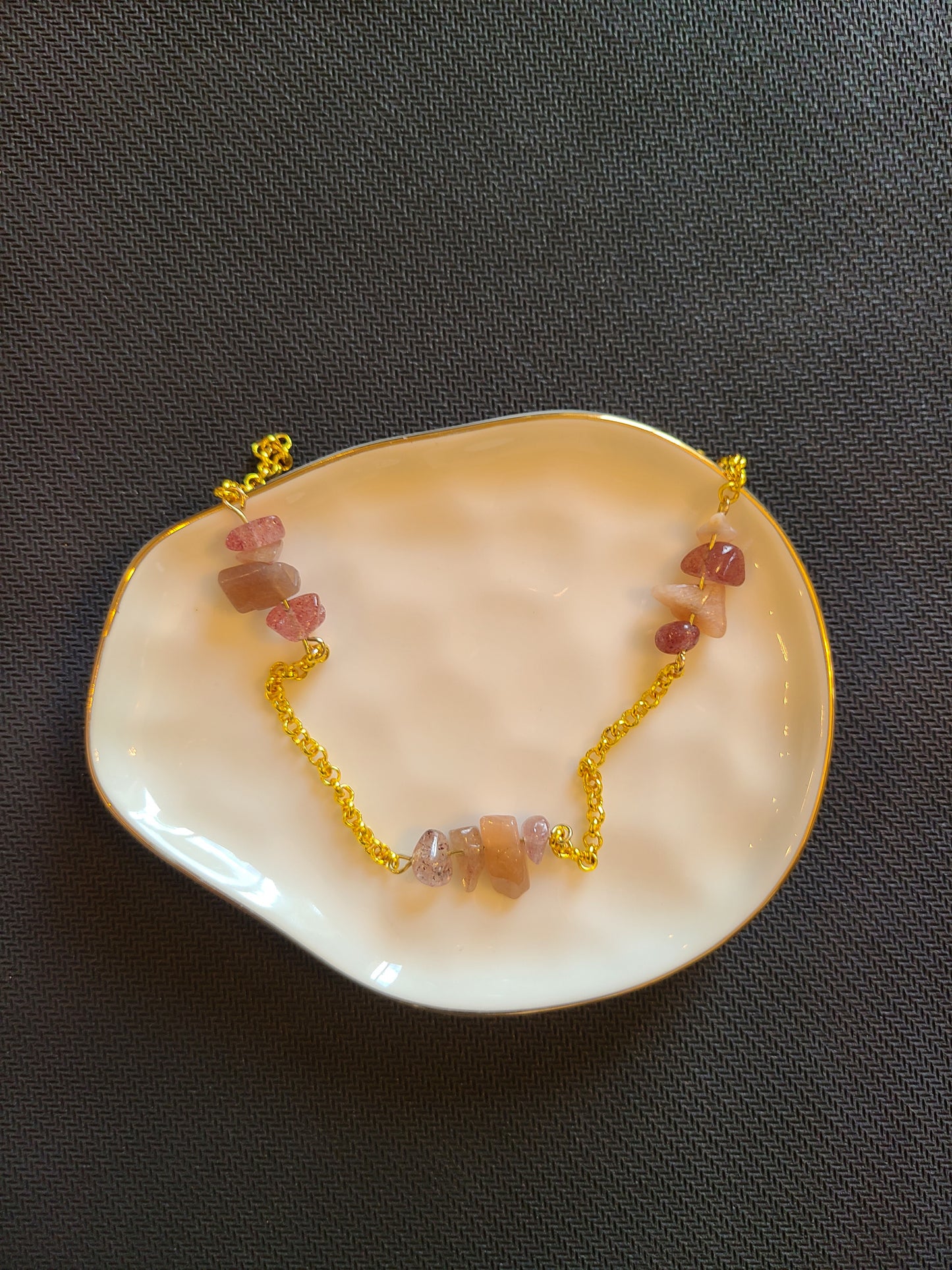 Natural Stone Butterfly Pendant Layered Necklace Set
