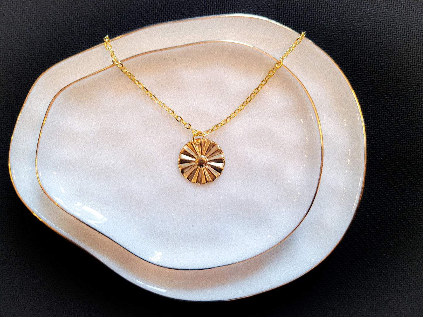 Chunky Jade Gold Pendant Necklace Set