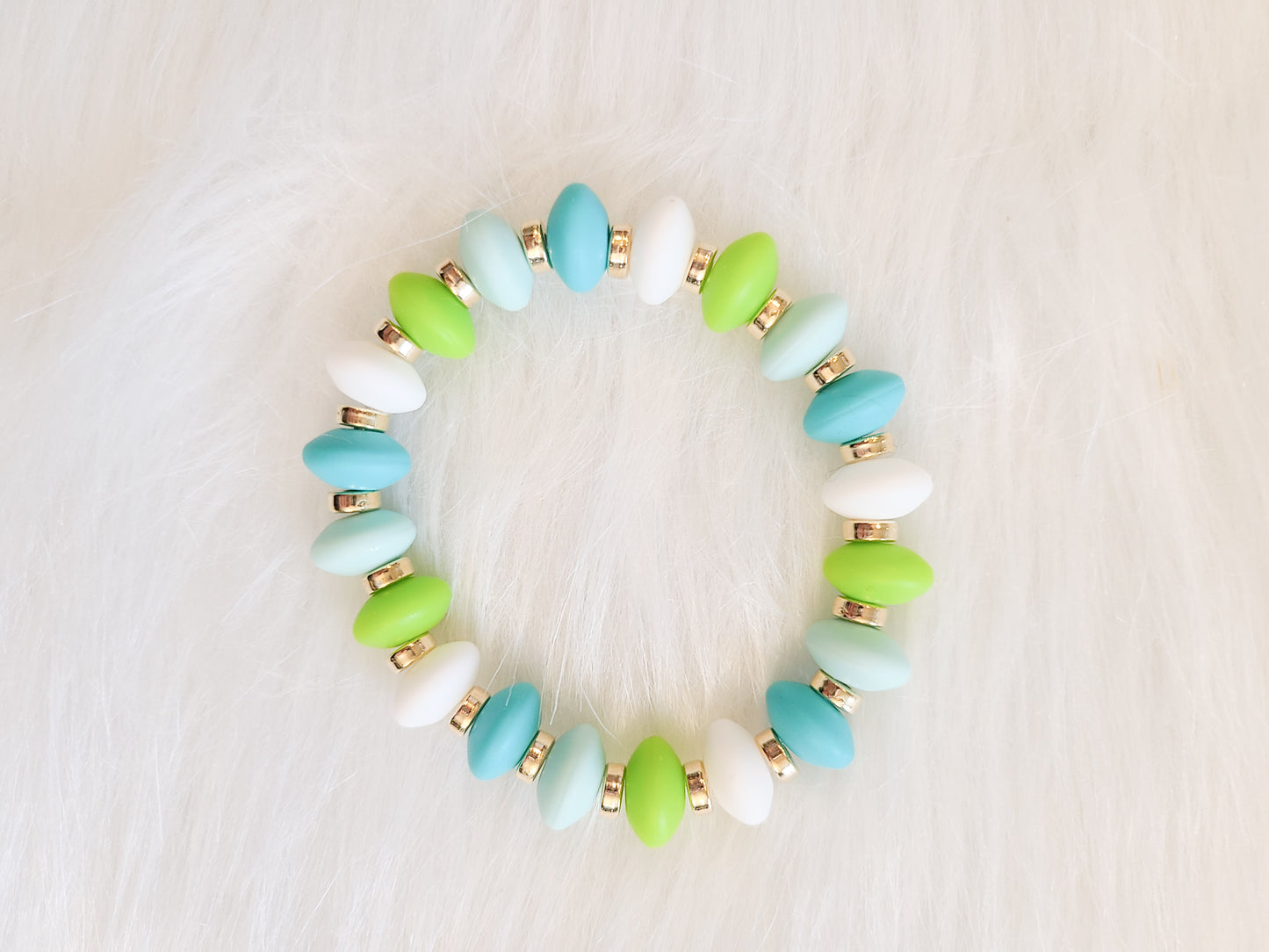 Blue and Gold Beaded Bracelet Set