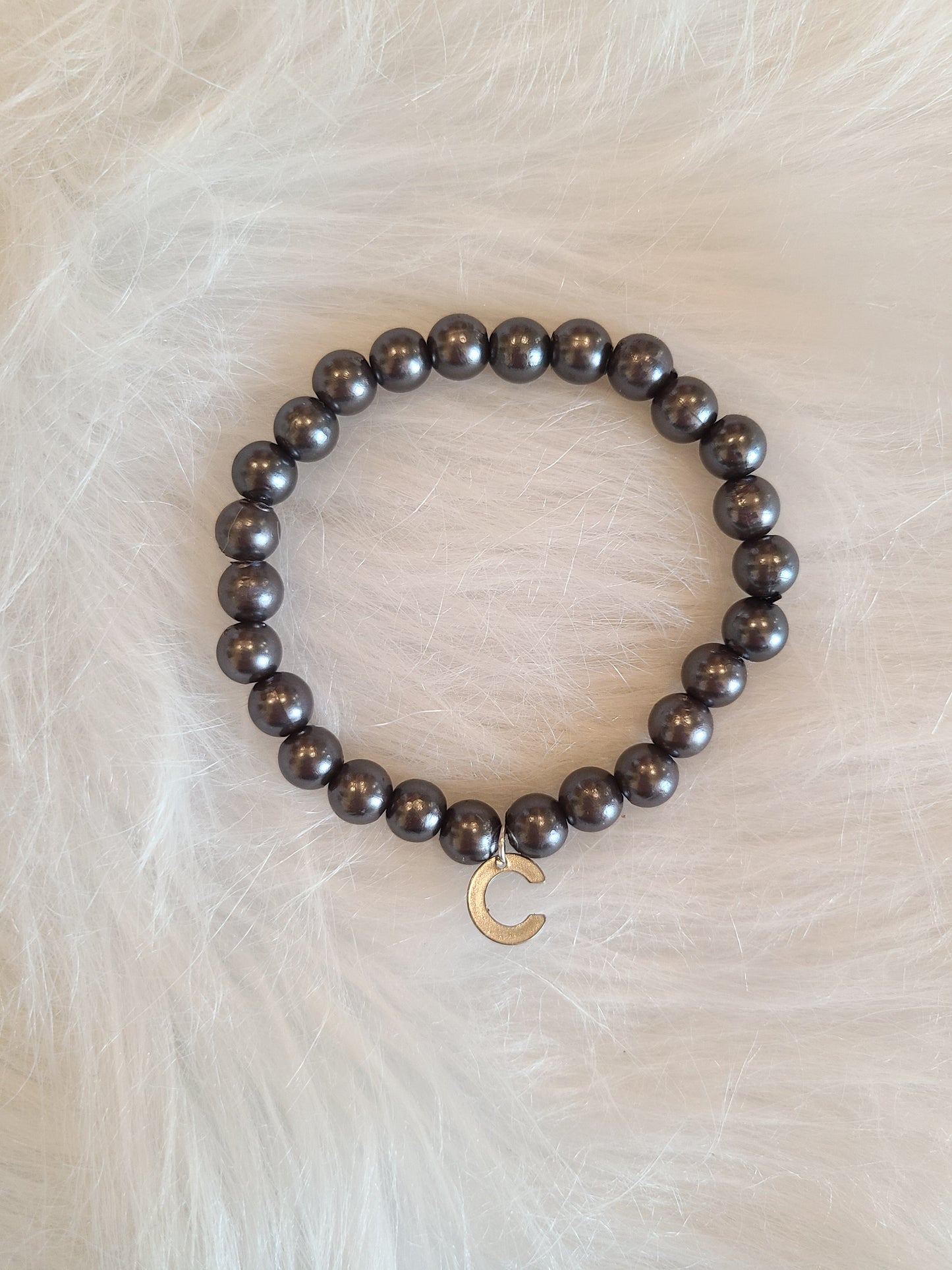 Custom Personalized Initial Mixed Media Bracelet Gift Set