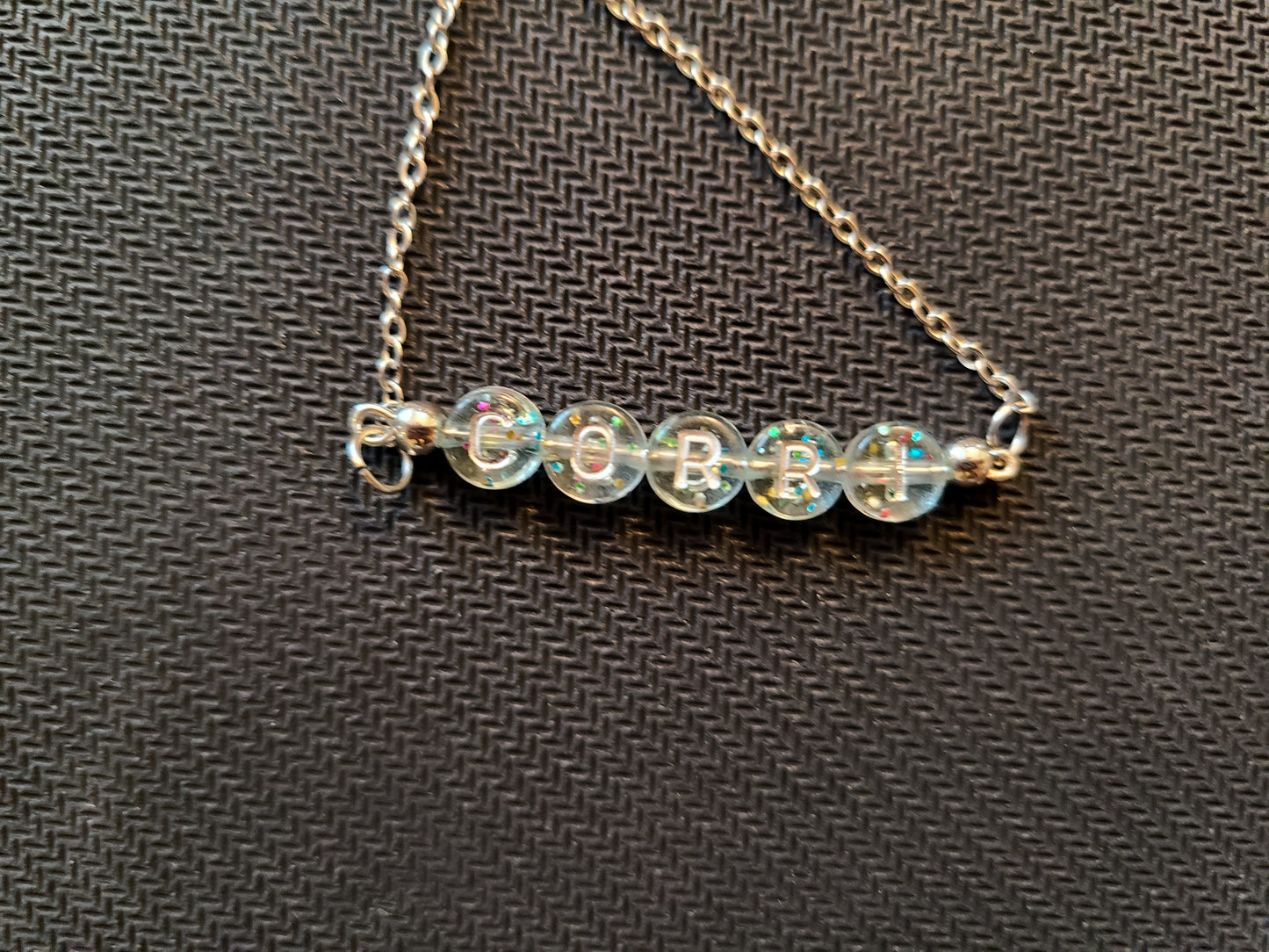 Custom Personalized Glitter Name Bar Bracelet