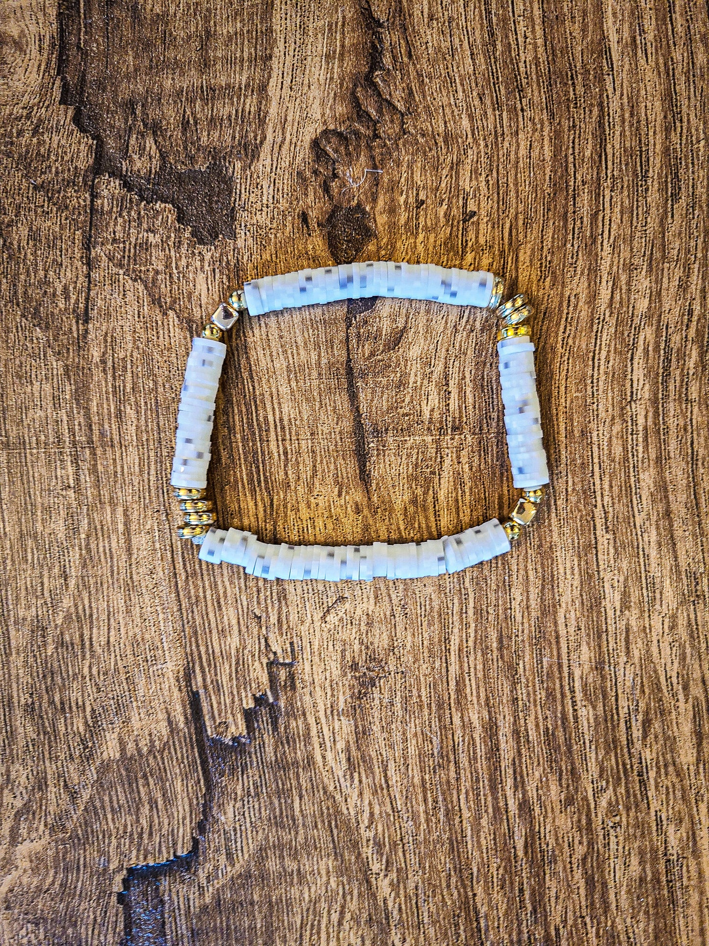 Neutral Tone Beaded Gold Chain Bracelet Set
