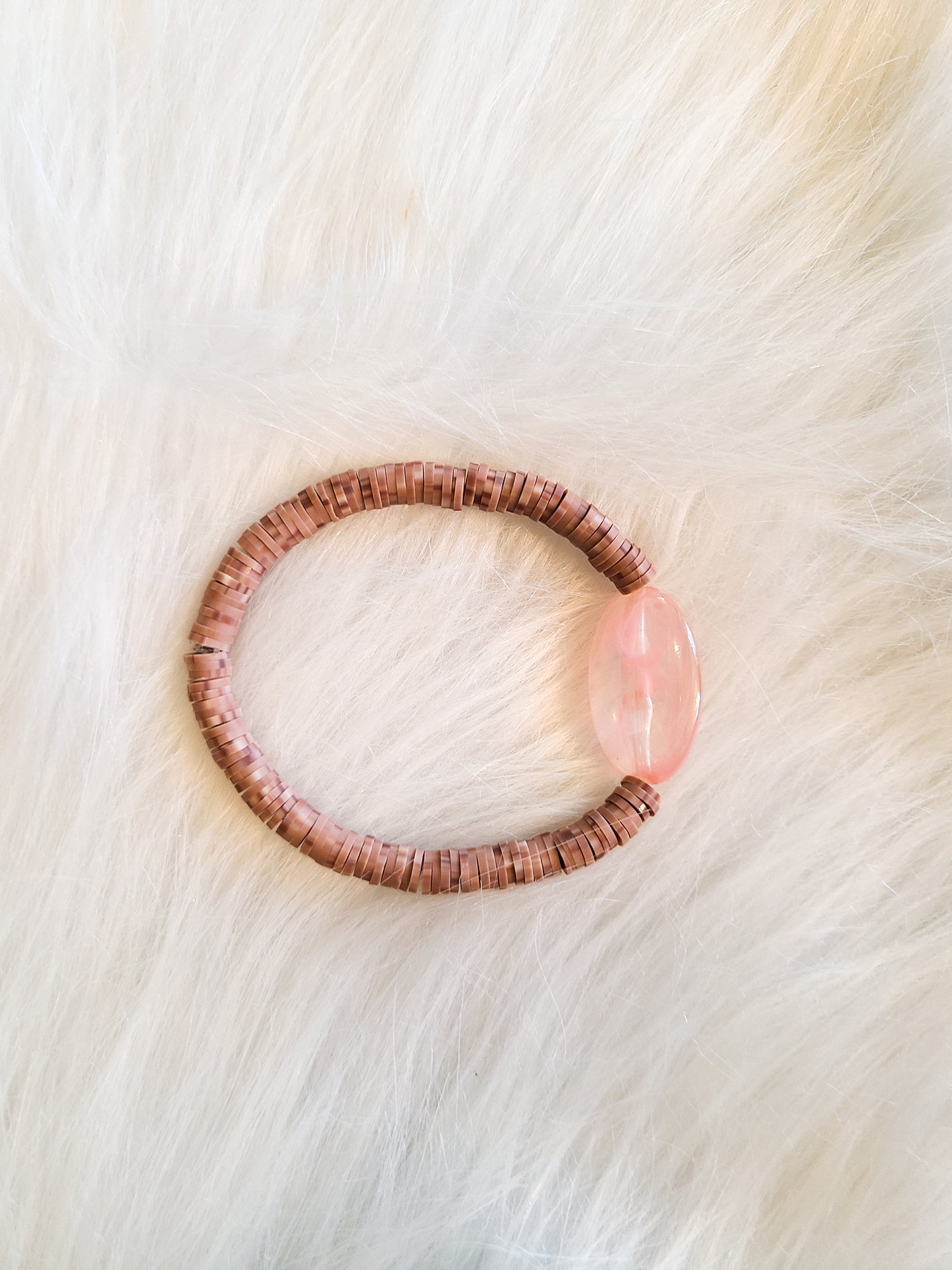 Pink and Copper Beaded Bracelet Set