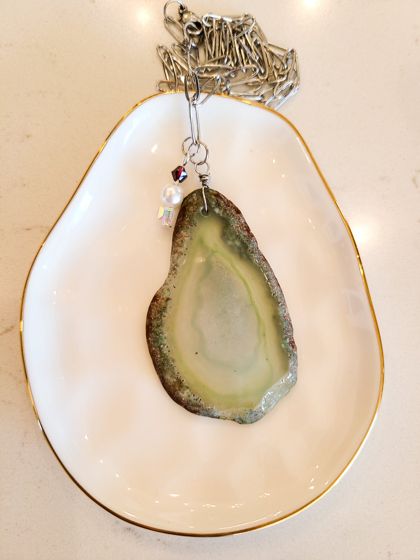 Green Agate Natural Stone Necklace