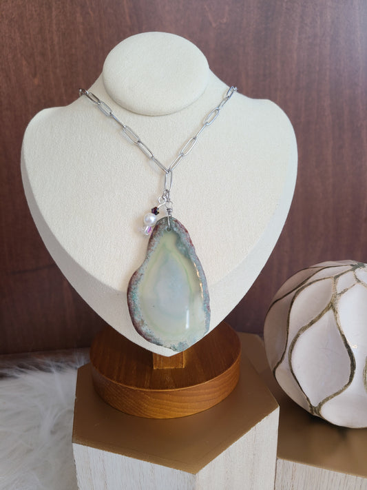 Green Agate Natural Stone Necklace