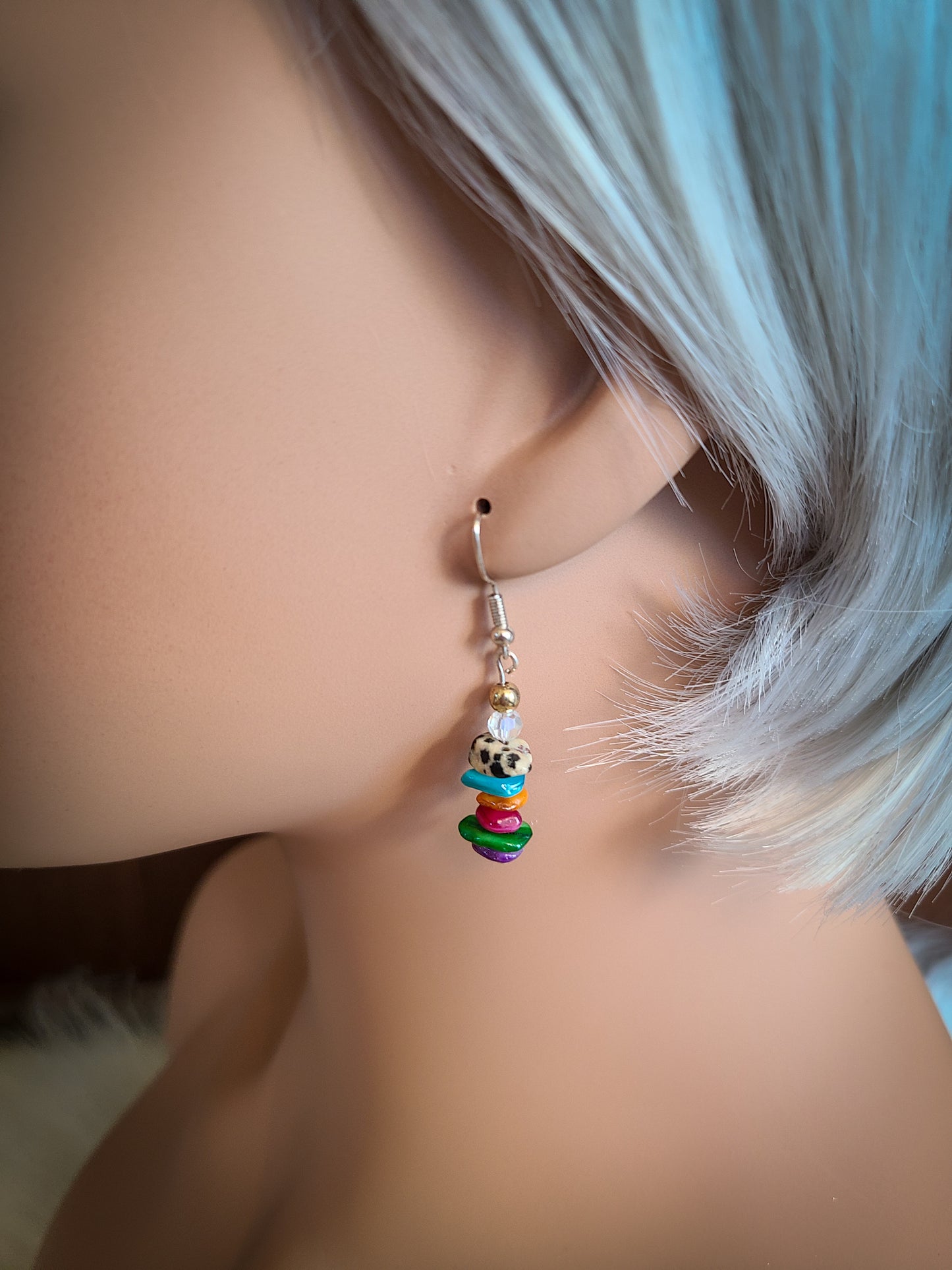 Multicolor Natural Stone Dangle Earrings