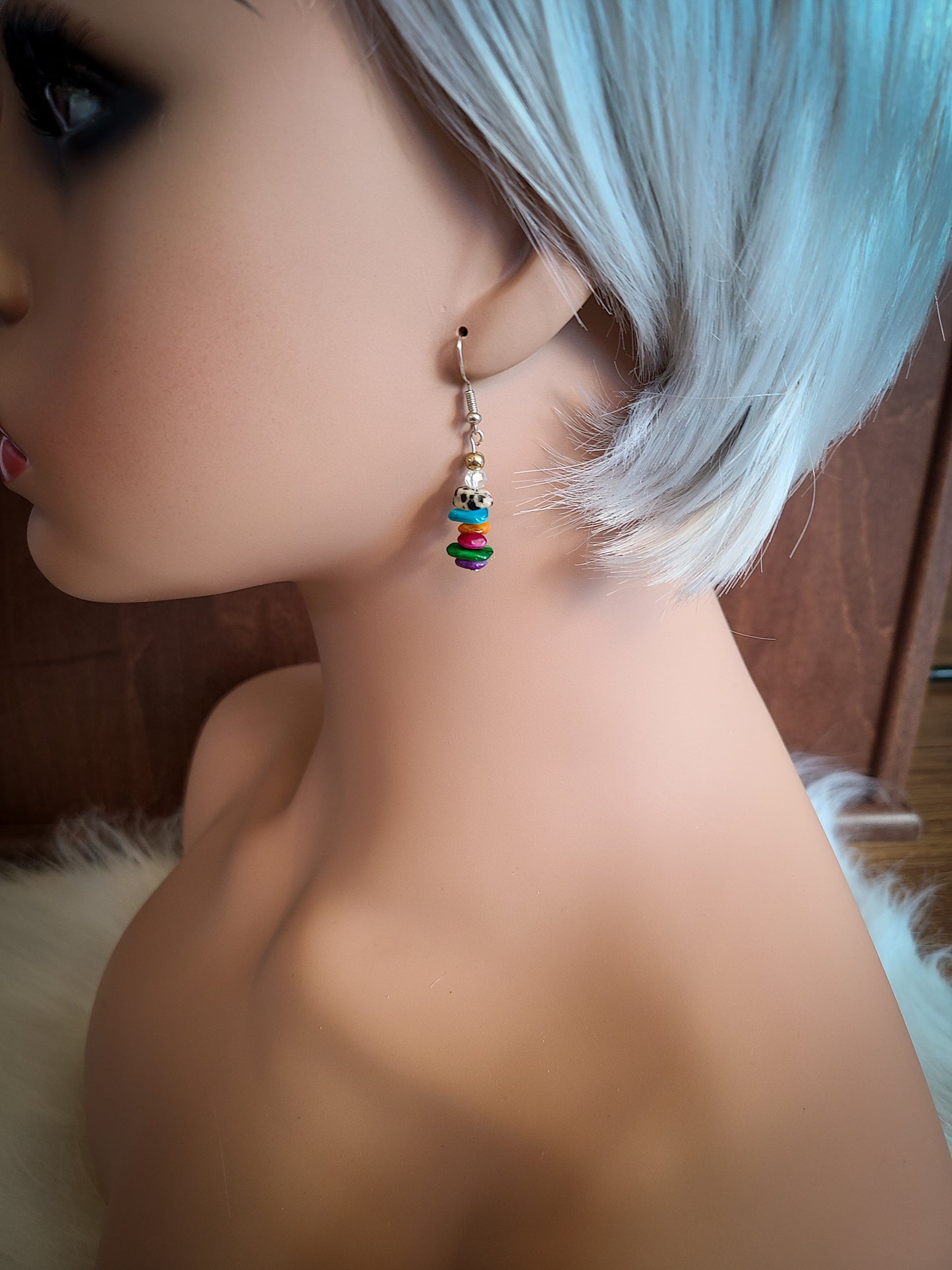 Multicolor Natural Stone Dangle Earrings