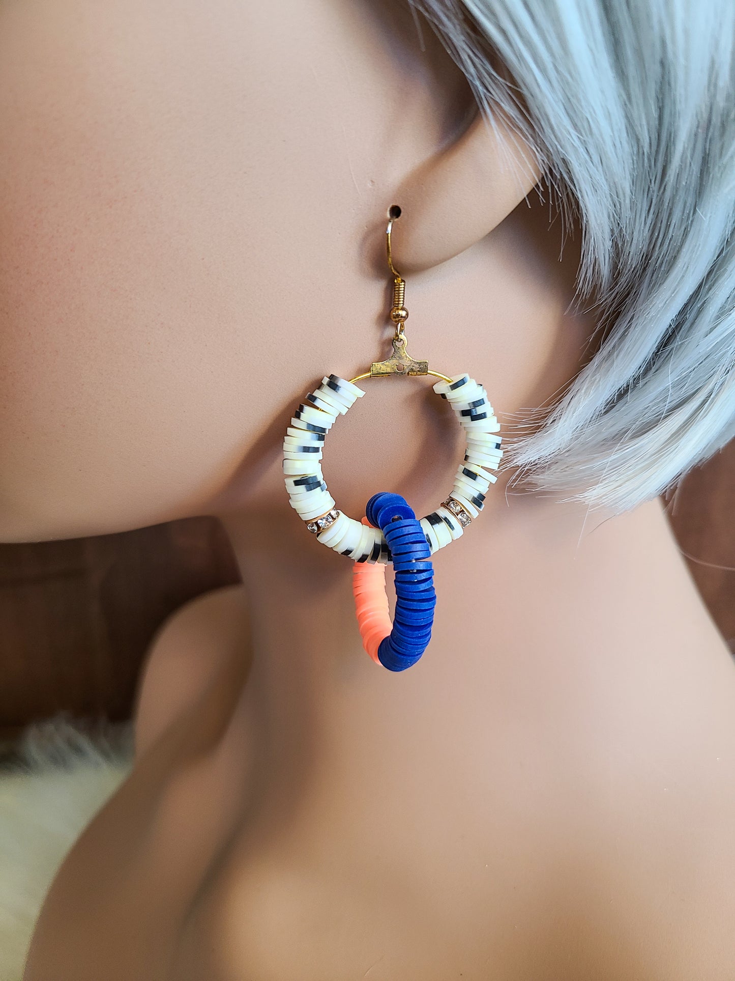 Double Loop Heishi Bead Earrings