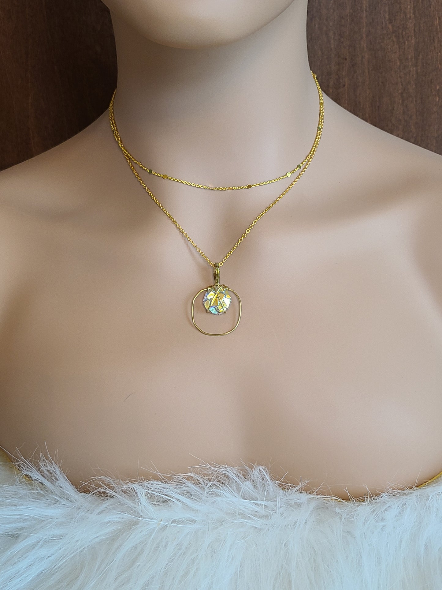 Gold Layered Cabochon Bead Necklace Set