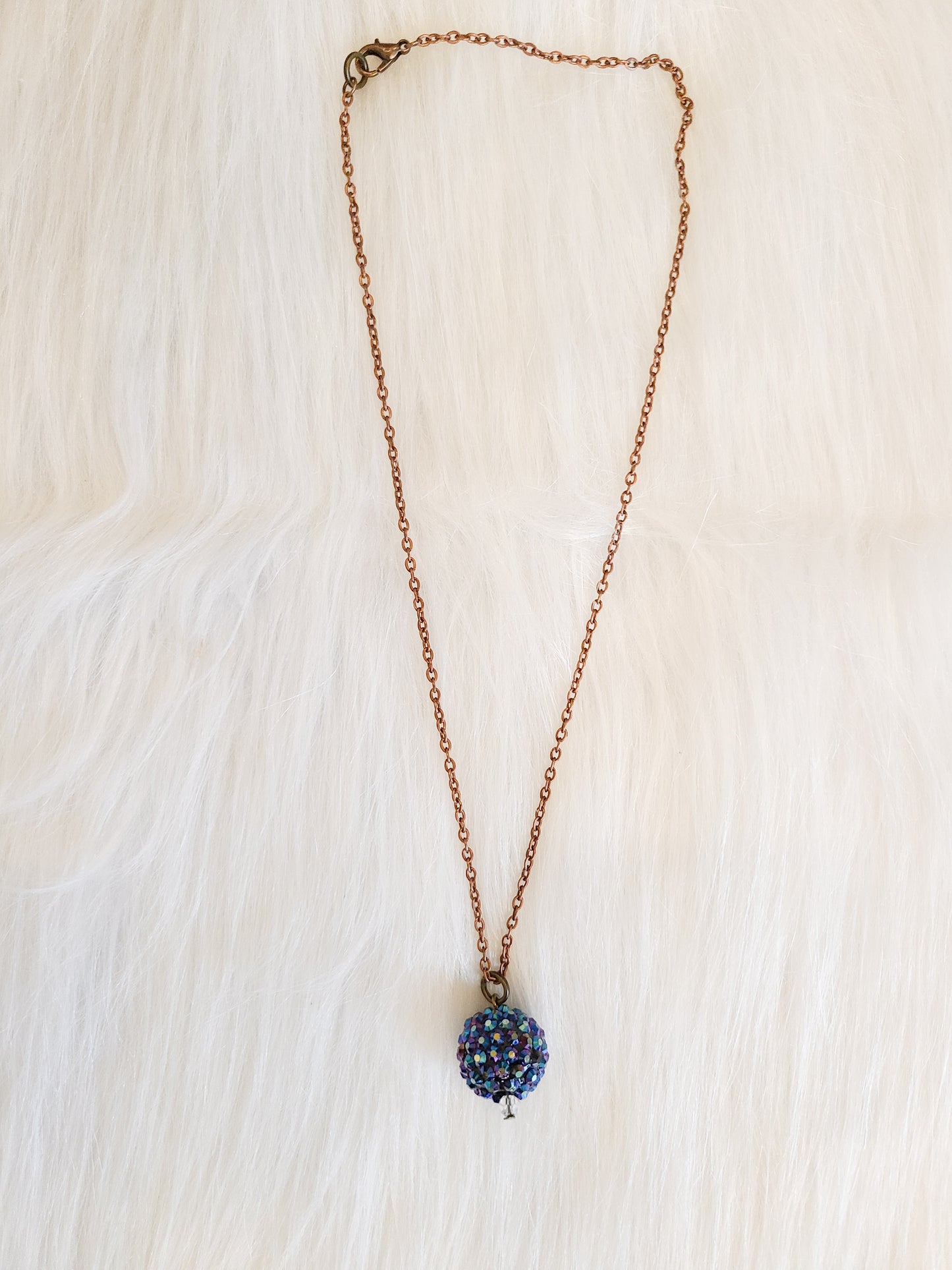 Iridescent Blue Seed Bead Choker Necklace Set